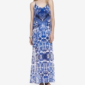 Express Pattern Blue & White Maxi Dress